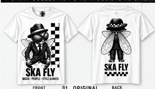 Ska Fly 01 Original T-shirt front and back original artwork
